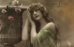 Girl with classical urn by French Photographer